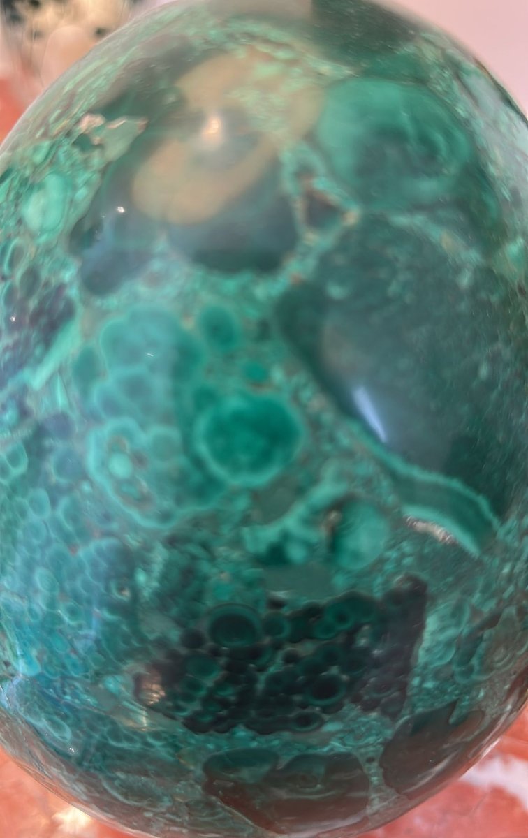 A Polishepolished Malachite Egg, With A Beautiful Color Ranging From Light Green To Dark Green.-photo-2