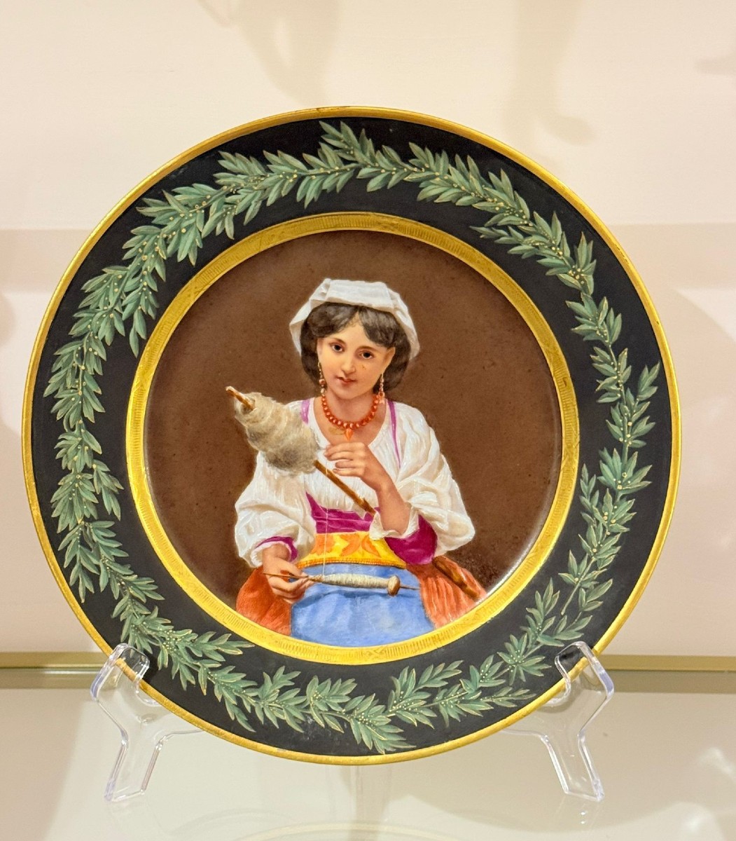 An Antique Neapolitan Plate From The 19th Century.
