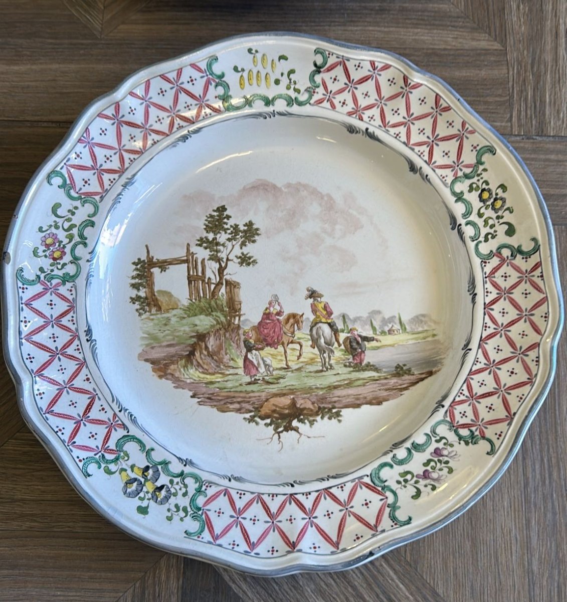 Pair Of 18th-century Marseille Gilot Faience Plates. -photo-3
