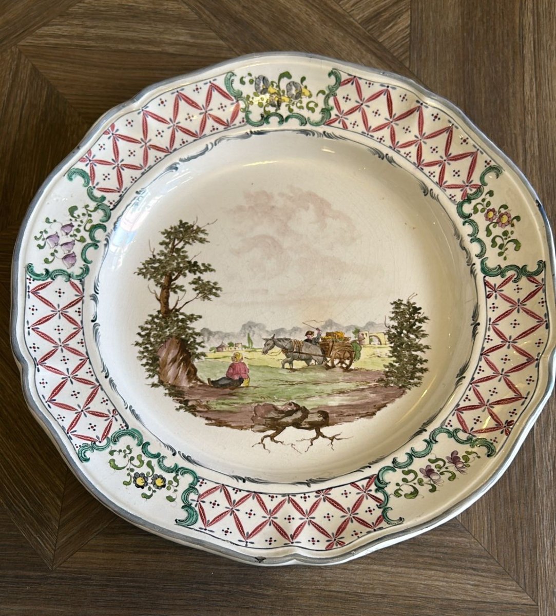 Pair Of 18th-century Marseille Gilot Faience Plates. -photo-4