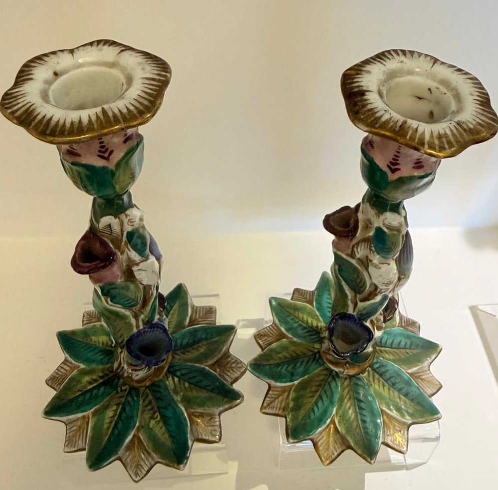 Pair Of Porcelain Candlesticks – Ferdinand Era, 18th Century, 1780–1790.-photo-3