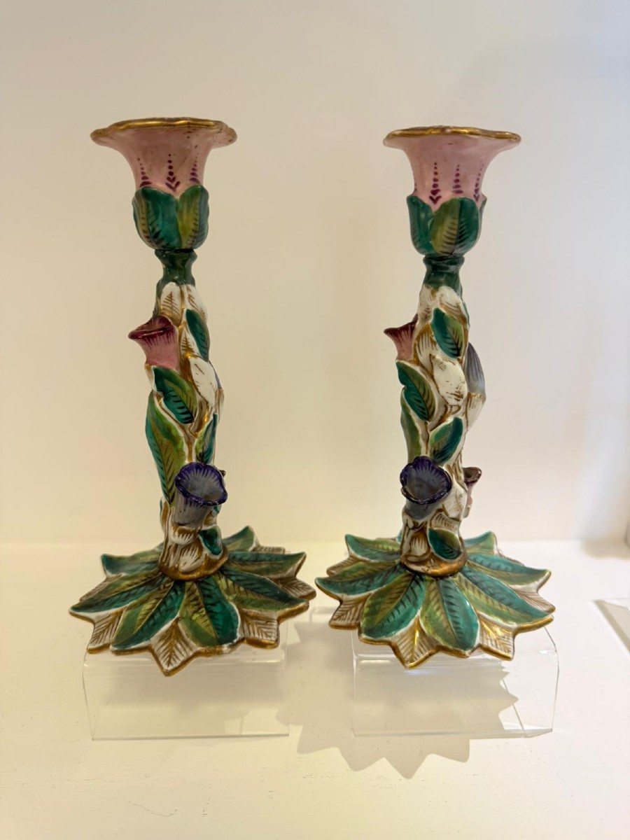 Pair Of Porcelain Candlesticks – Ferdinand Era, 18th Century, 1780–1790.