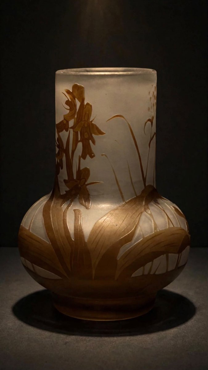 Gallé Vase "with The Star" (motifs: Oxalis Clover And Orchid), 1904–1906. -photo-2