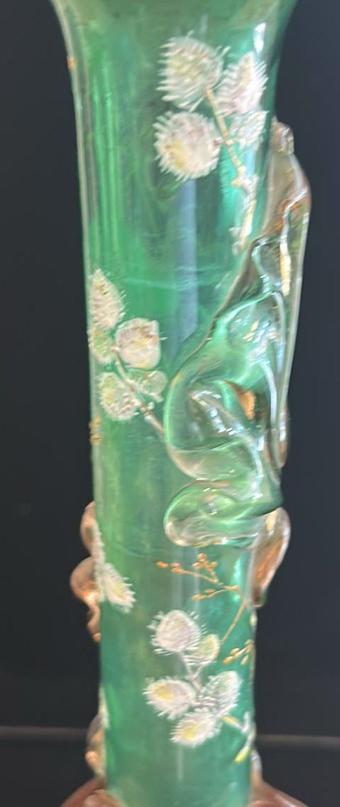 Vase en verre d'art d'époque Art déco. -photo-3