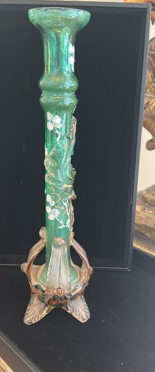 Vase en verre d'art d'époque Art déco. 