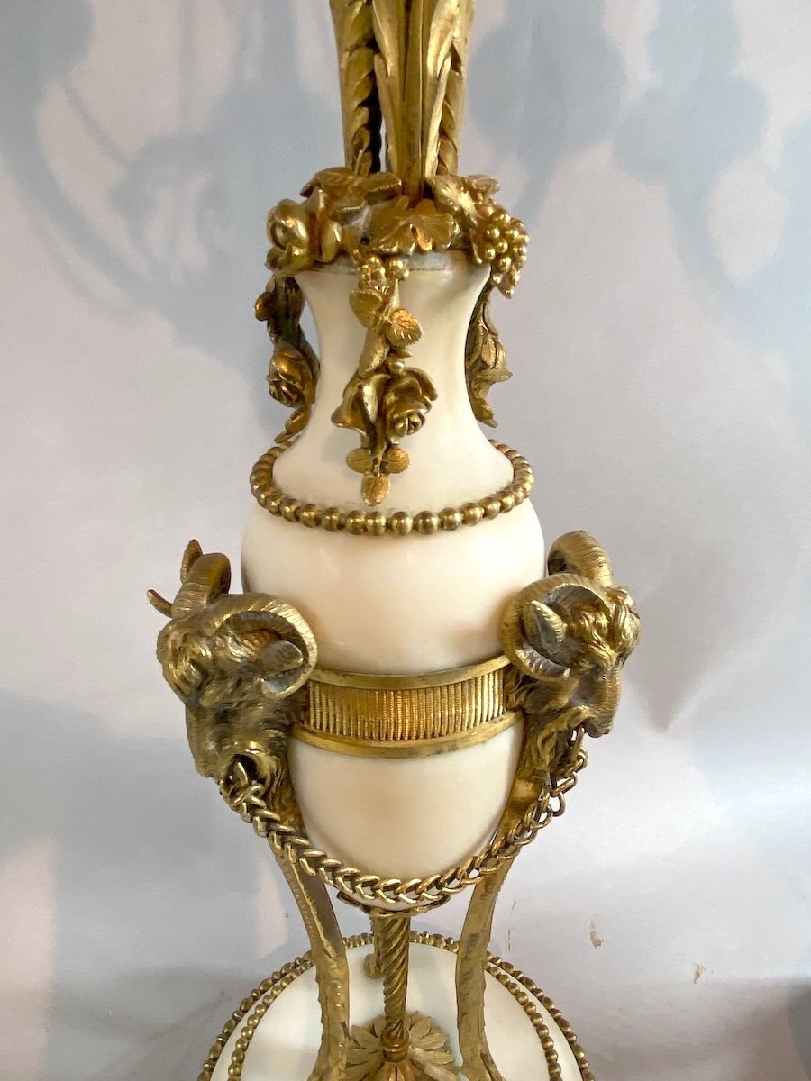 Ensemble De Cheminée En Marbre Et Bronze Français Louis XVI Exquis, Milieu Du XIXe Siècle 1855-photo-5