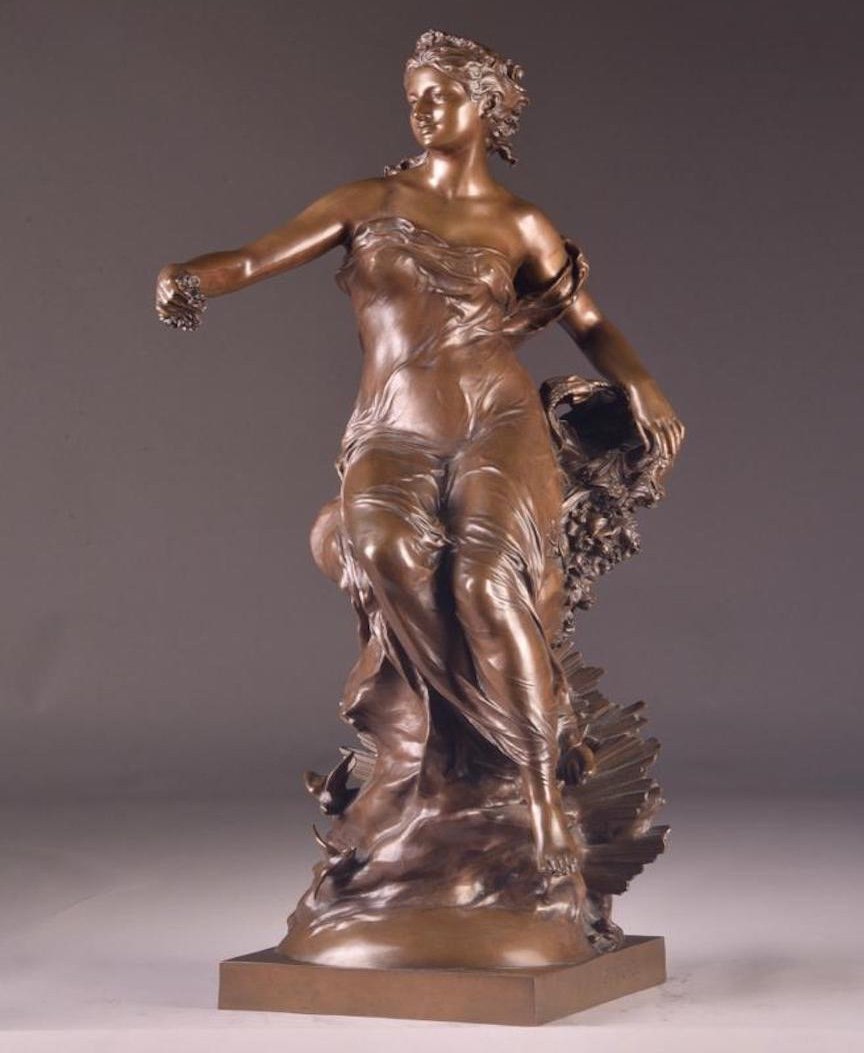 19th Century French Bronze Sculpture Representative Flora, Gustave Michel And F. Barbedienne