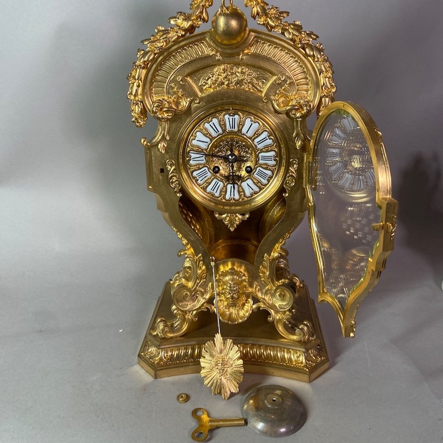 Louis XVI Bronze Table/mantel Clock By F. Barbedienne (1860)-photo-1