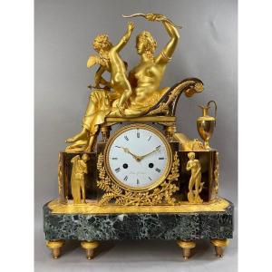 Early 19th Century French Empire Mantel Clock "venus Seizing Amor’s Bow"