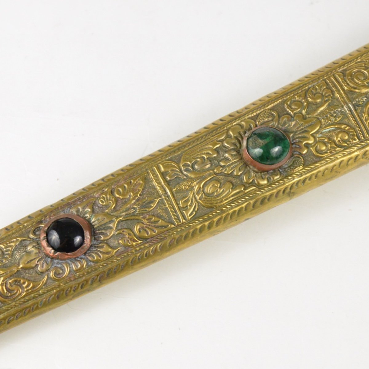 Indonesian Kriss And Its Scabbard Pommel In The Shape Of A Character Copper And Stones-photo-3