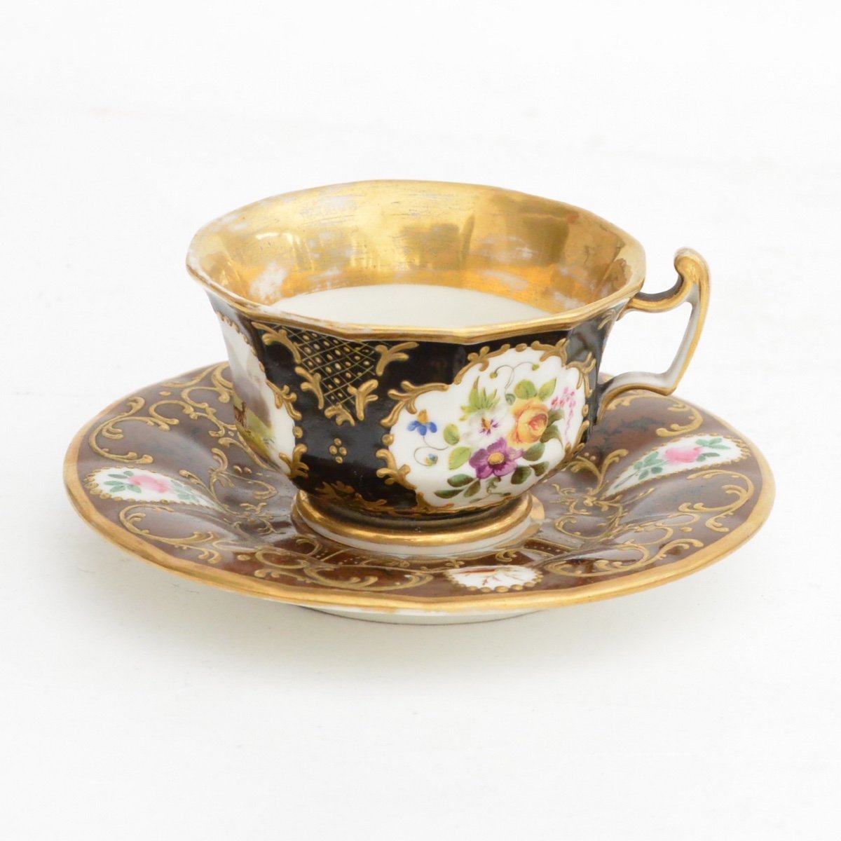 Tasse Louis Philippe En Porcelaine &agrave; D&eacute;cor Sc&egrave;ne De Chasse XIX&egrave;me-photo-3
