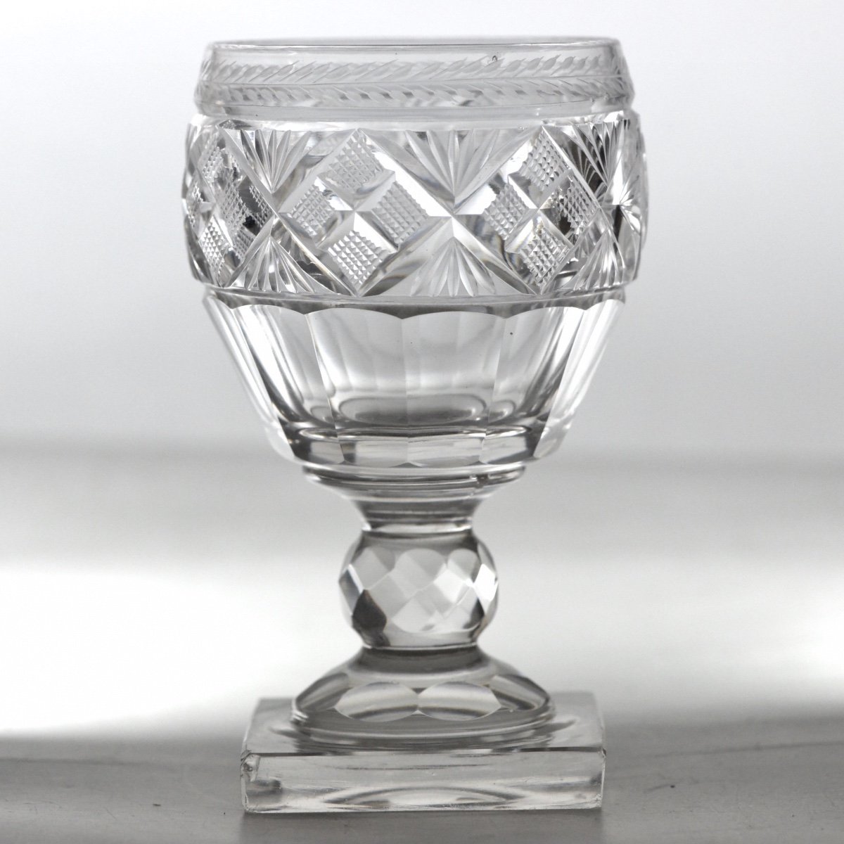 Charles X Goblet In Cut Crystal Monogrammed Jw 1824-photo-1