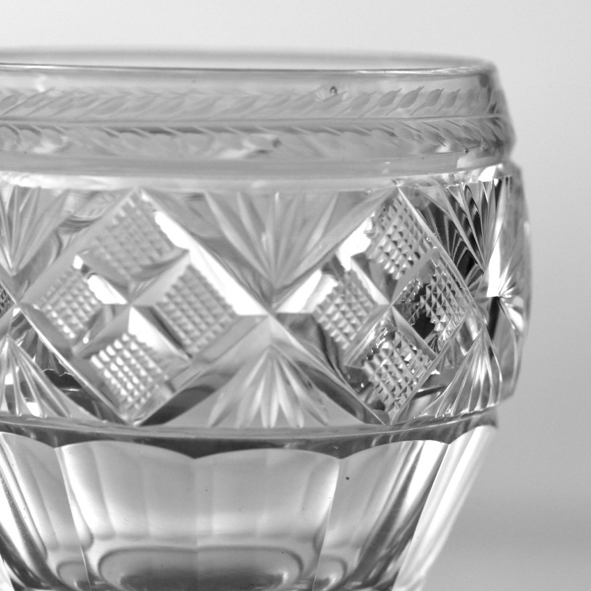 Charles X Goblet In Cut Crystal Monogrammed Jw 1824-photo-2