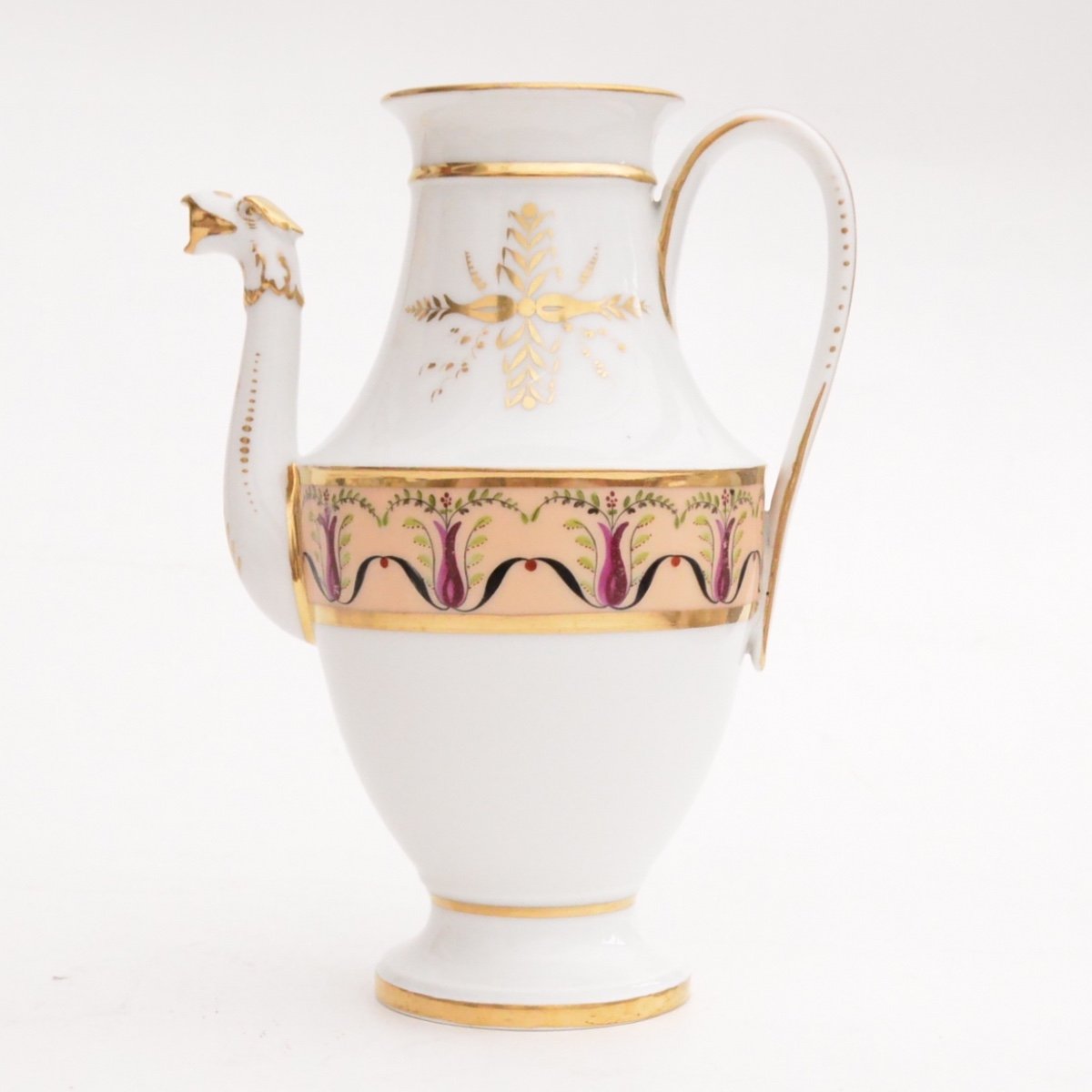 Empire Porcelain Coffee Pot With Polychrome Decor XIXth Century-photo-2