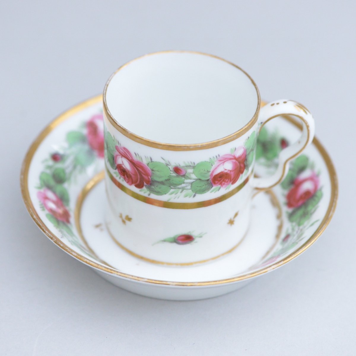 Paire De Tasses En Porcelaine De Paris Manufacture De La Reine De La Rue Thiroux 1780-photo-4