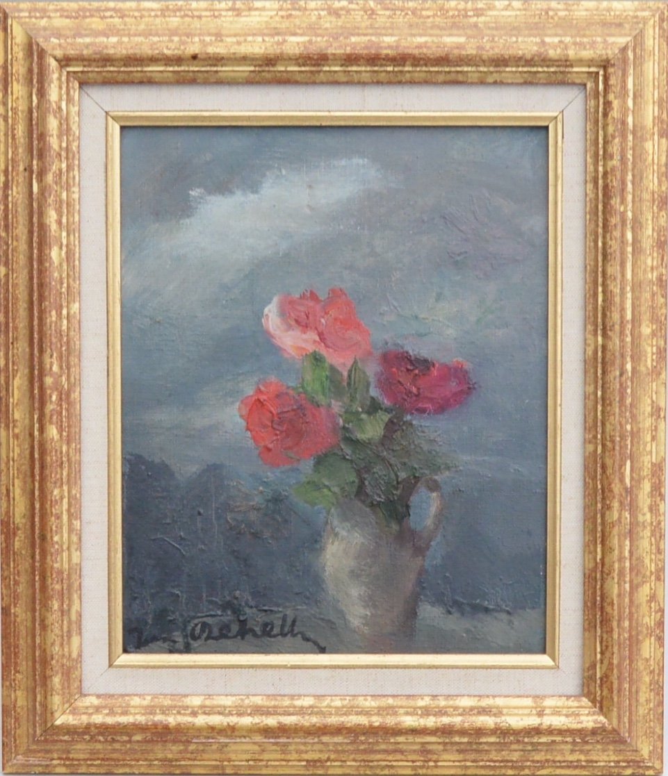 Jean Duhelly (xxème Siècle) Vases De Fleurs HST