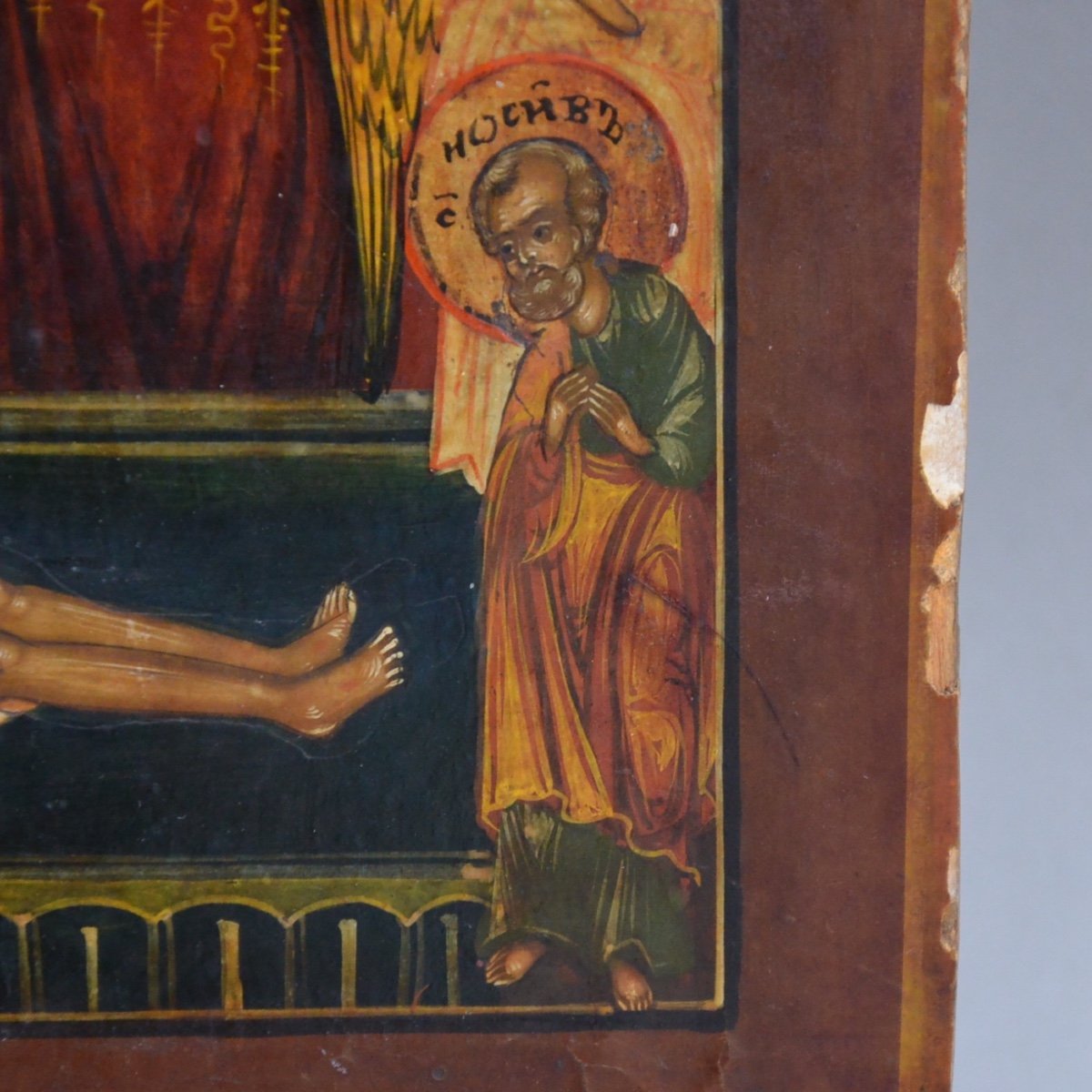 Russian Icon Entombment Pietà 19th Century-photo-6
