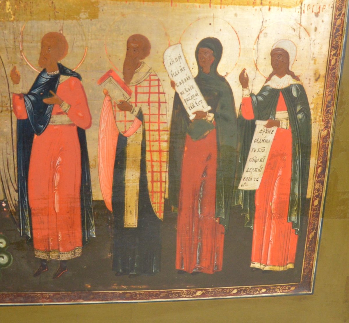 Grande Icône Stavrotek Russe Orthodox Crucifixion Du Chris XIXe Siècle-photo-6