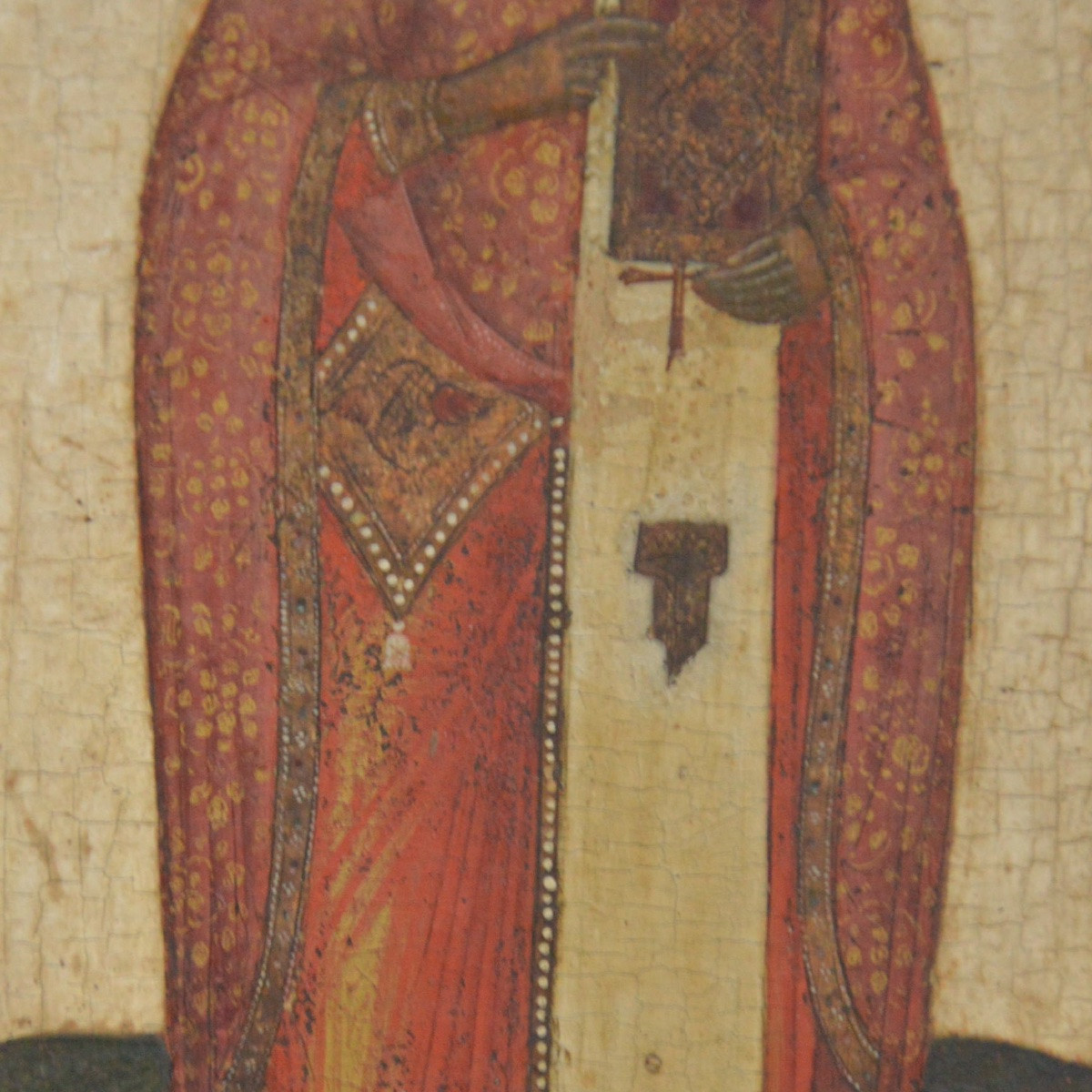 Russian Orthodox Icon Synaxis Of Saints - St Theodore, St Charalampos And St Barbara Late 19th Century-photo-3