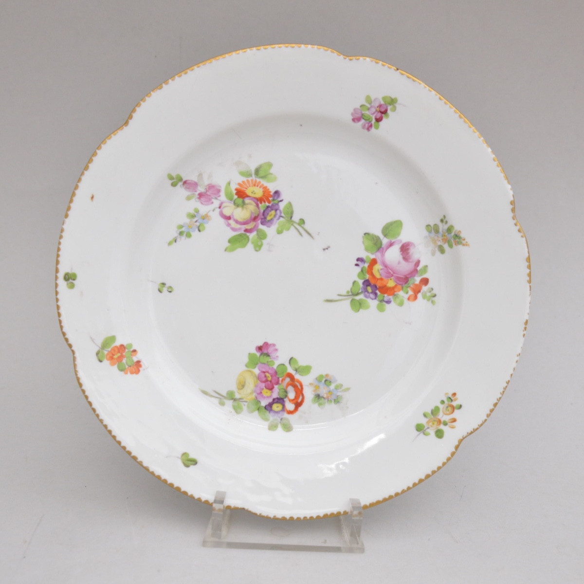 Paris Porcelain Plate, Locre Manufacture, 18th–19th Century – Floral Decoration