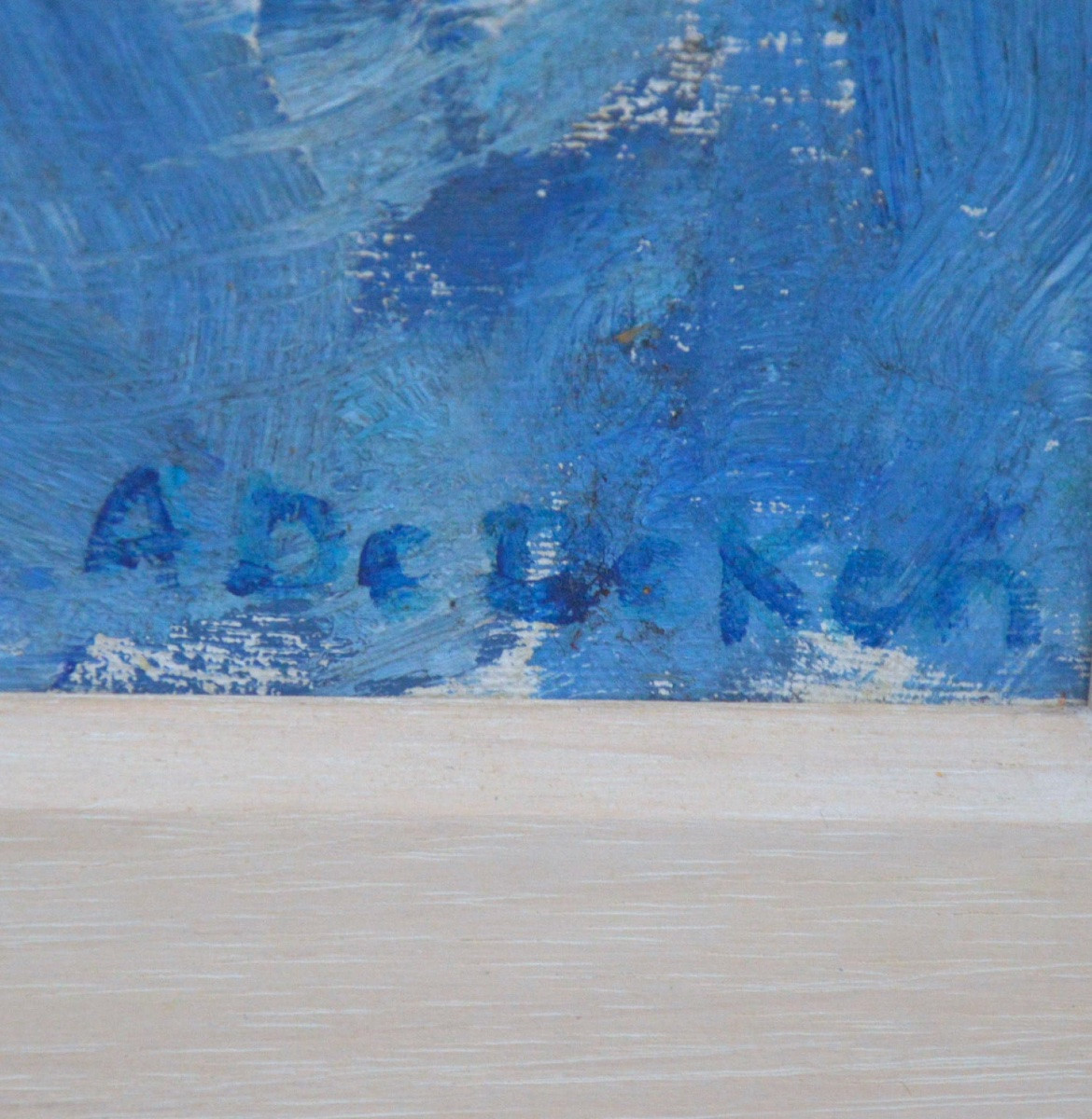 Albert De Deken (1915-2003) Allongée sur drap bleu (1988) Huile sur toile-photo-3