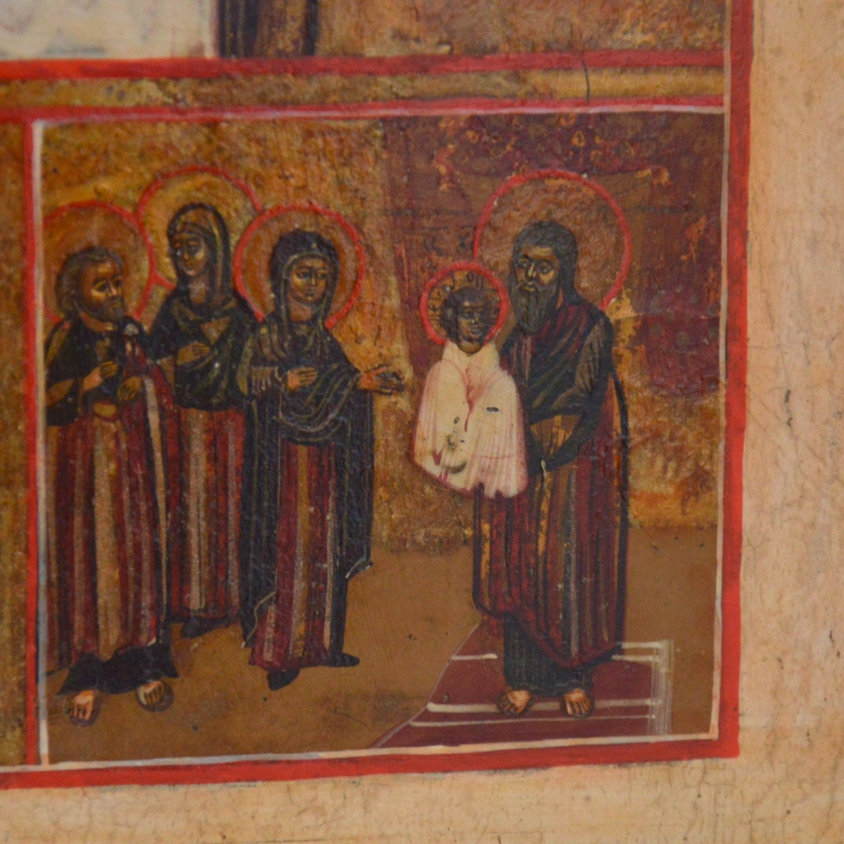 Icône Russe Orthodoxe de la Mère de Dieu avec scènes de sa vie (kleima) XXème-photo-2