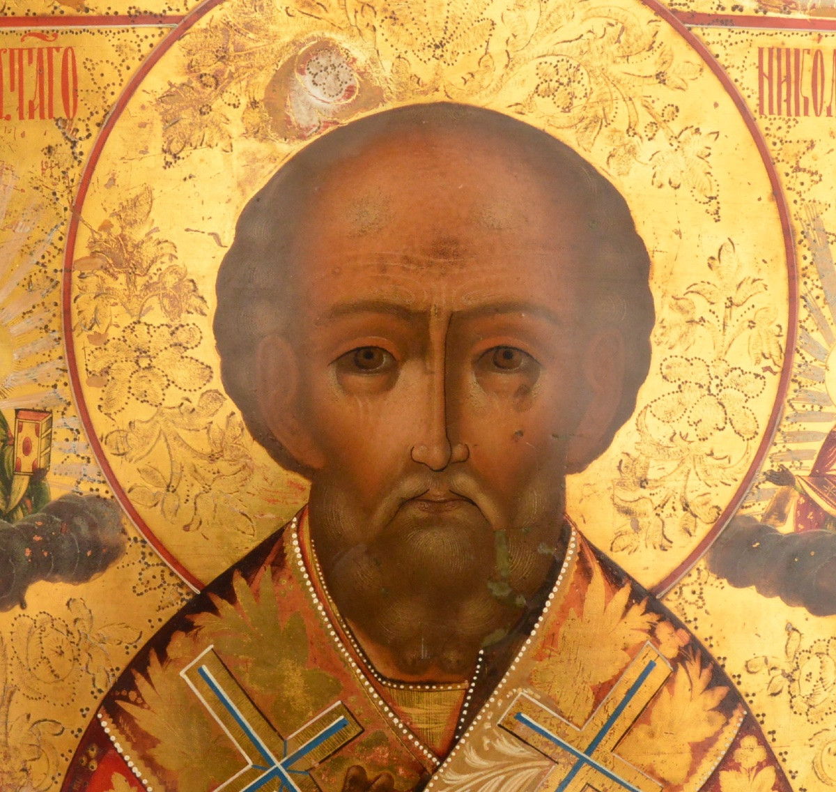 Russian Orthodox Icon Of Saint Nicholas The Wonderworker, Circa 1900-photo-2