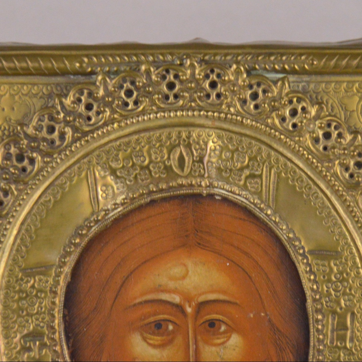 Icon Of Christ Pantocrator With Oklad, 19th Century-photo-2