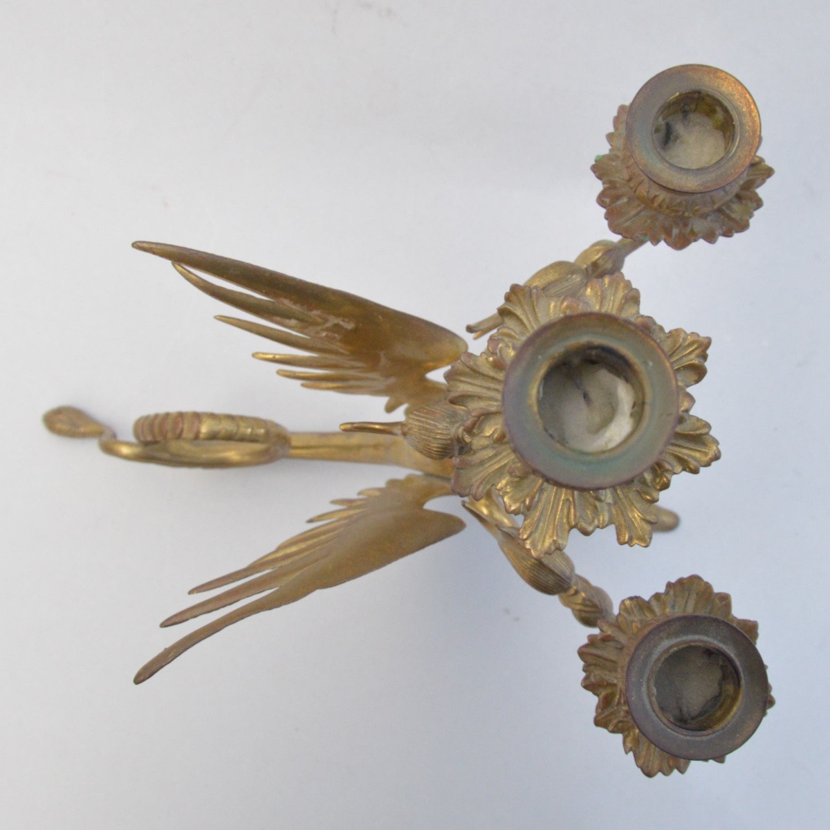 Paire de chandeliers en bronze aux griffons, France, circa 1900-photo-3