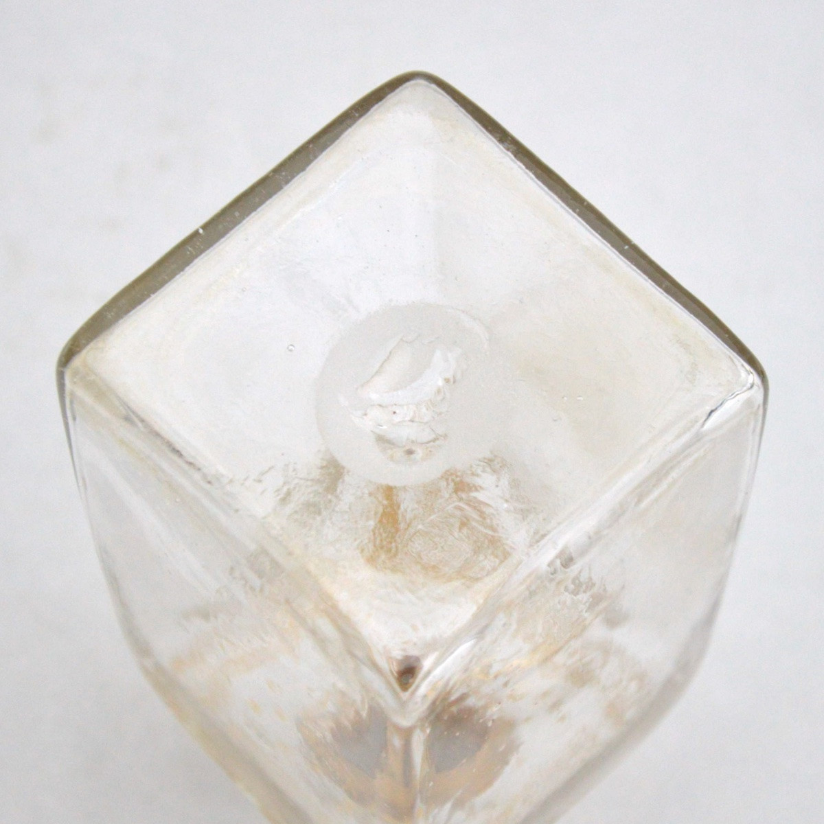 Antique Glass Bottle, Gilded Decoration Circa 1800-photo-3