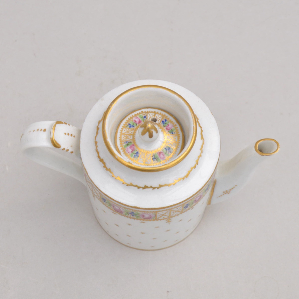 Small Miniature Paris Porcelain Teapot - Locré 18th Century-photo-1