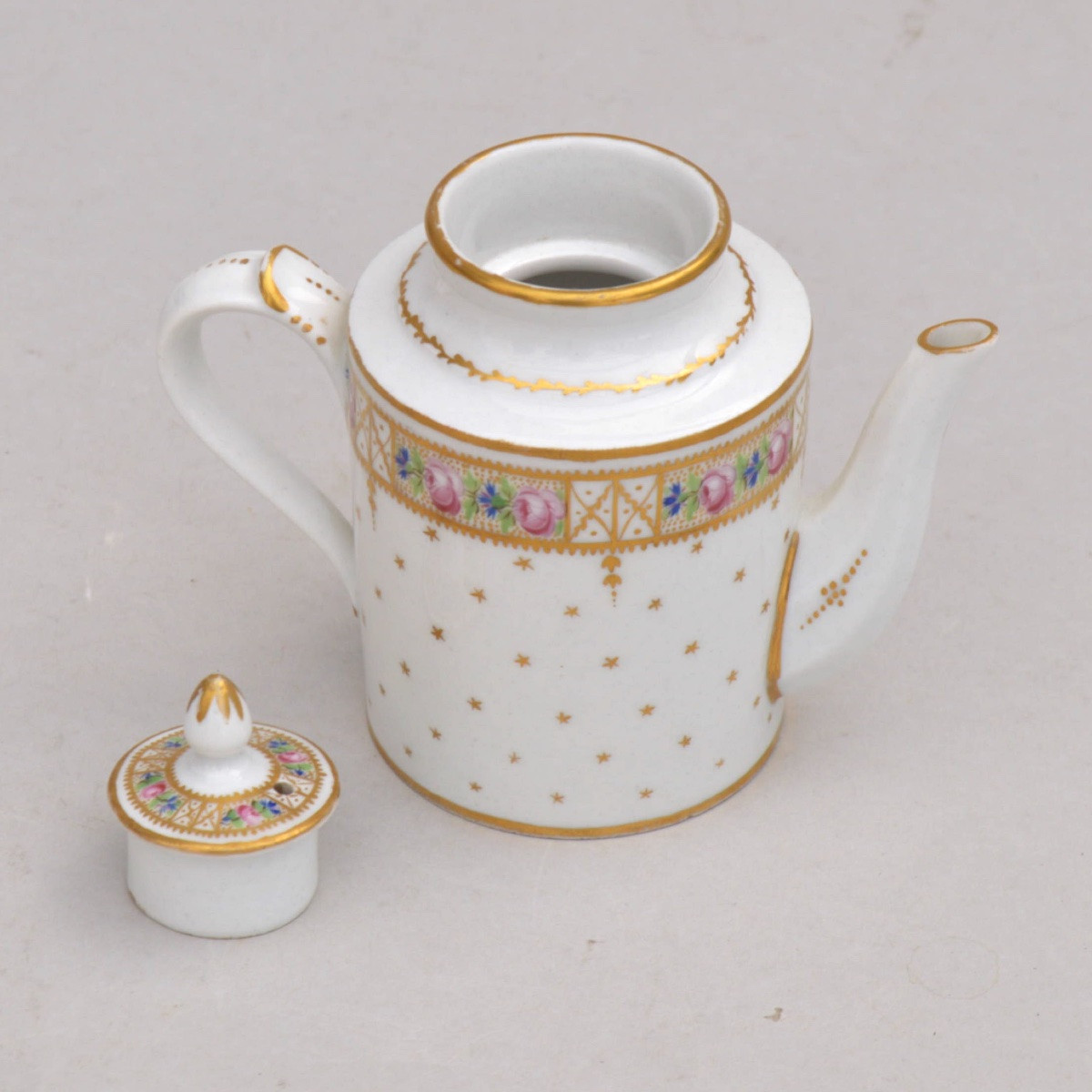 Small Miniature Paris Porcelain Teapot - Locré 18th Century-photo-2