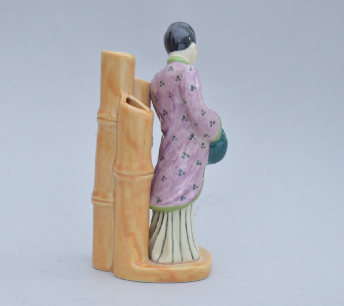 Vase porte-fleurs Art Déco ROBJ Paris La Japonaise en porcelaine émaillée - France vers 1930-photo-1