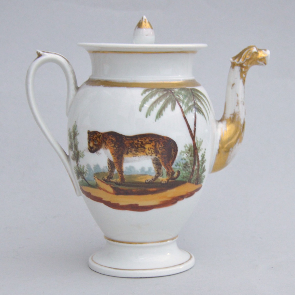 Service à café en porcelaine de Paris à décor d’animaux, XIXe siècle-photo-4