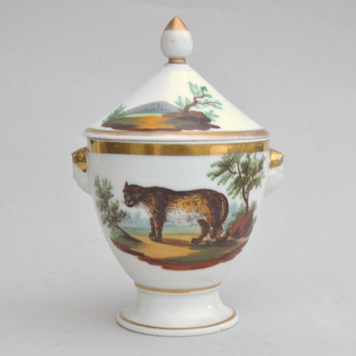 Service à café en porcelaine de Paris à décor d’animaux, XIXe siècle-photo-1
