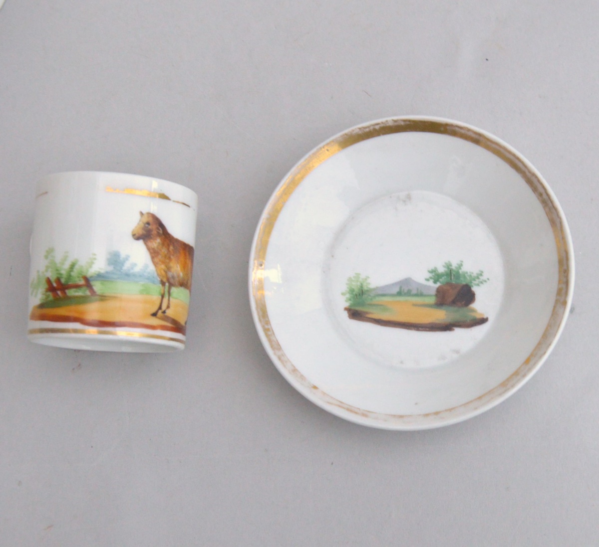 Service à café en porcelaine de Paris à décor d’animaux, XIXe siècle-photo-4