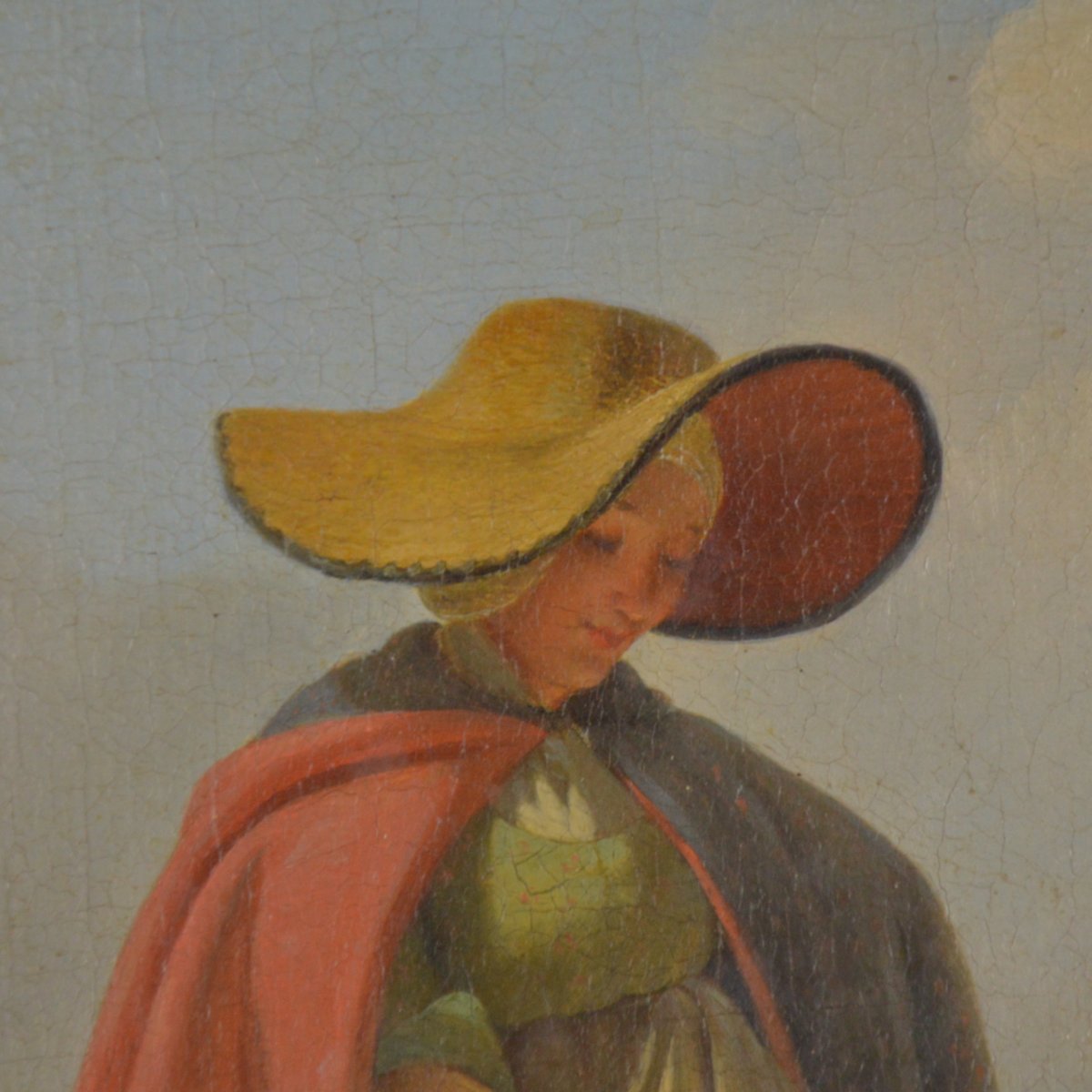 Jozef Geirnaert (1791-1859) Vendeur De Poissons Huile Sur Toile-photo-4