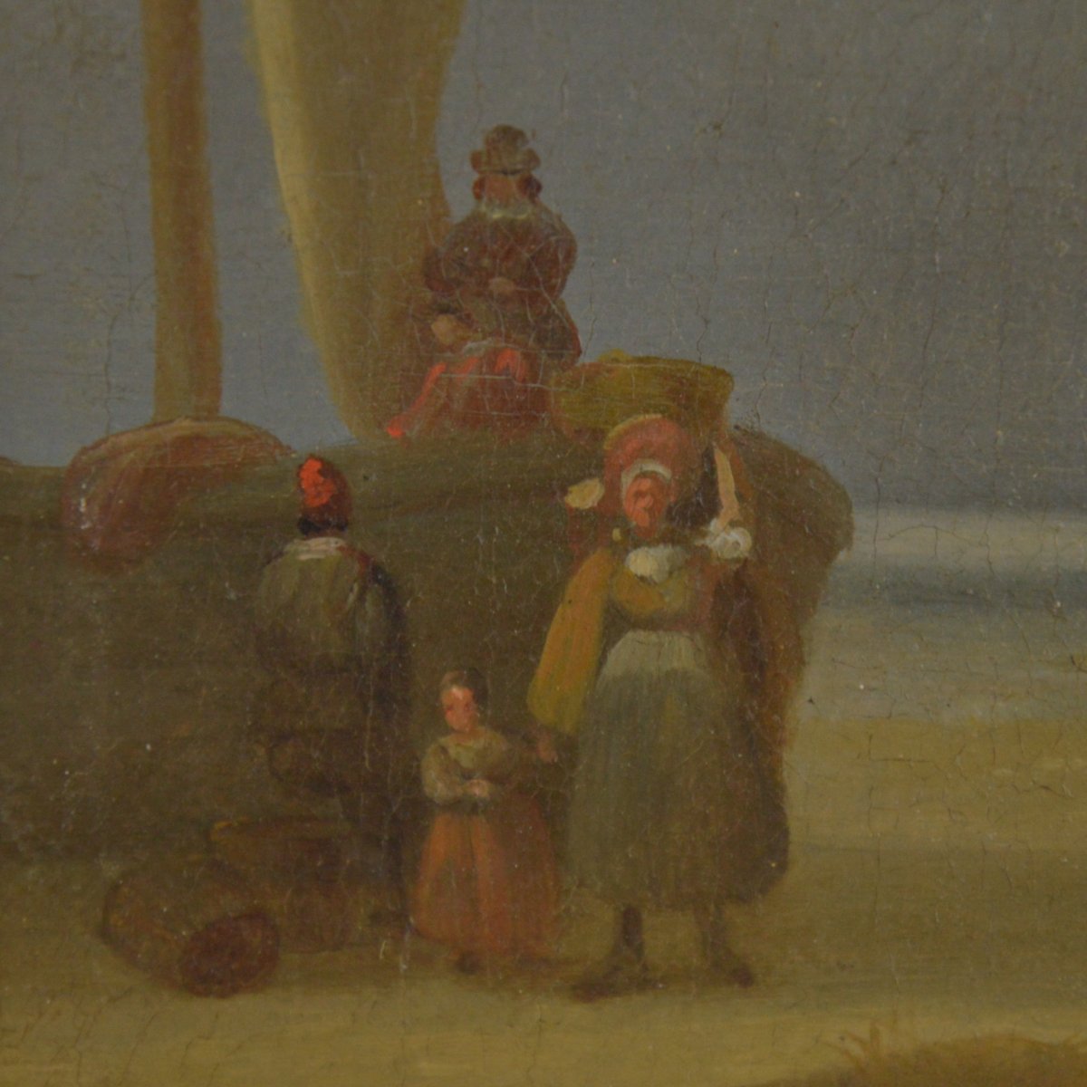 Jozef Geirnaert (1791-1859) Vendeur De Poissons Huile Sur Toile-photo-2