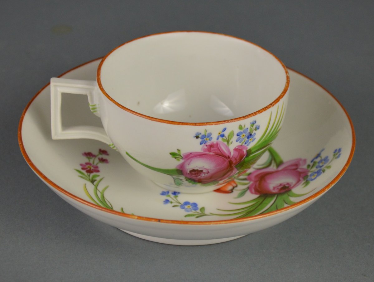 Tasse En Porcelaine De Meissen d'époque Marcolini. Fin 18ème.-photo-3