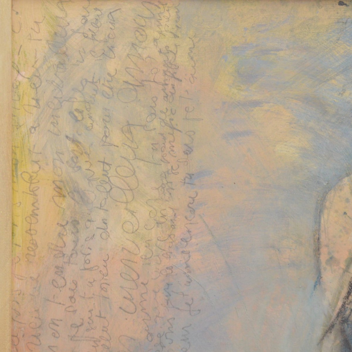 H&eacute;l&egrave;ne Bondurand Peinture portrait d&#039;un couple 129x88 cm technique mixte XXe-photo-4