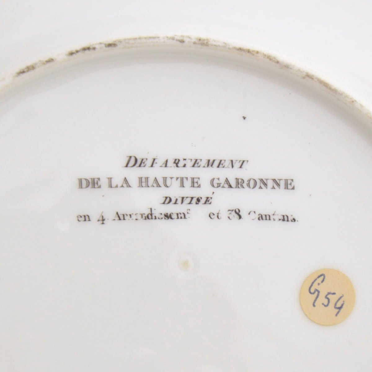Assiette En Porcelaine De Vieux Paris à Décor Carte Géographique De La Haute Garonne XIXème-photo-4