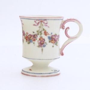 Mennecy Porcelain Cup With Polychrome Decor Of Bouquets Of Flowers XVIIIth Century