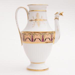 Empire Porcelain Coffee Pot With Polychrome Decor XIXth Century