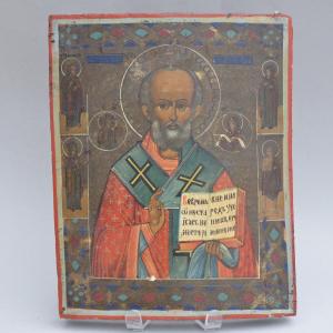 Icône Russe Saint Nicholas XIXème