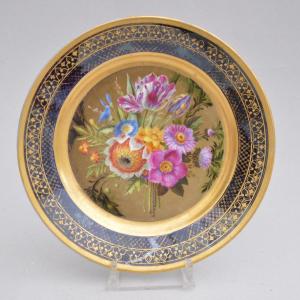 Porcelain Plate From Vieux Paris, Decorated By The Perche Workshop, Early 19th Century