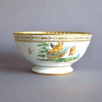 Old Brussels Porcelain Bowl In A Style Of Louis Cretté  Decoration Representing Henyard 19th C