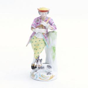 Figurine d'Un Berger En Porcelaine Polychrome XIXème