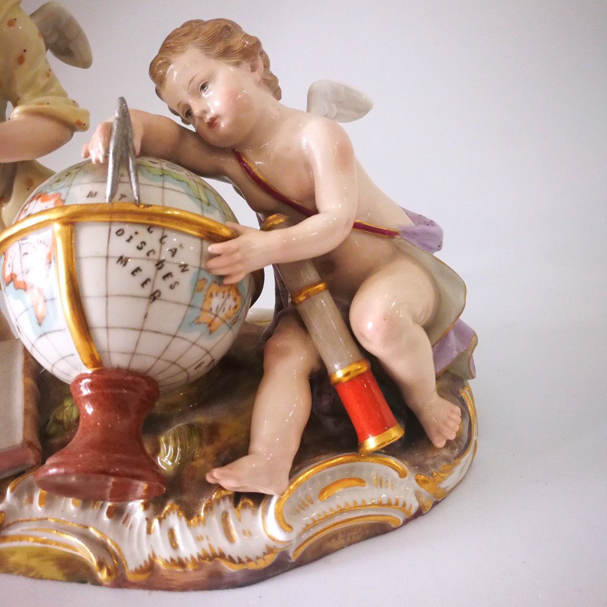 "allegory Of Astronomy", Meissen 19th Century.-photo-3