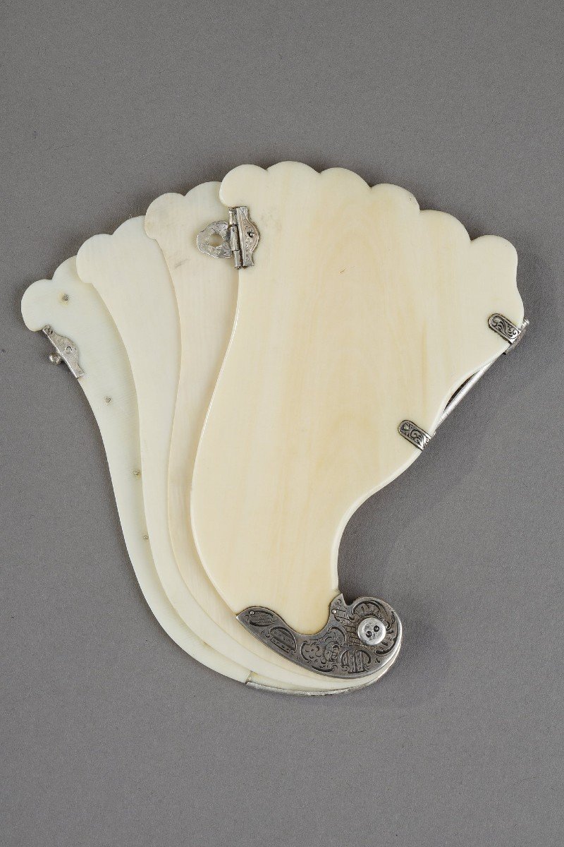 Mid-19th Century Dance Card In Silver And Ivory. -photo-3