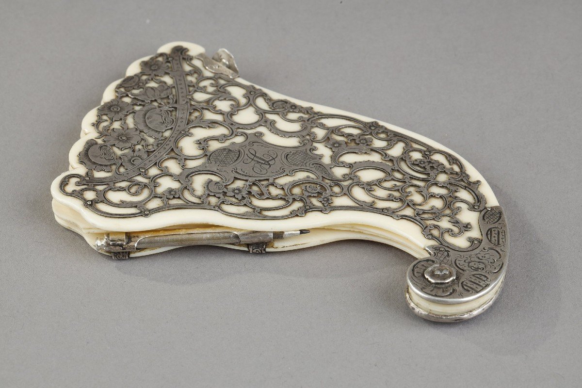 Mid-19th Century Dance Card In Silver And Ivory. -photo-4